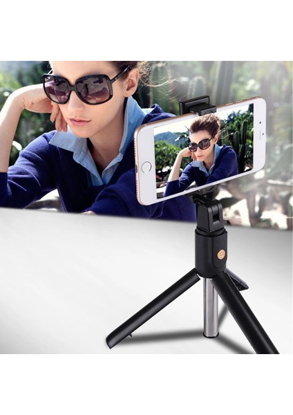 Siyah Bluetooth Selfie Sopa Tripod Uzaktan Kumanda Monopod IPhone Samsung Huawei Gopro Mini Tripod Kaldırma Cep Telefonu Tabanı (Yurt Dışından) fırsatları