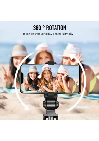 Pembe Kablosuz Monopod Taşınabilir Selfie Çubuğu Çok Fonksiyonlu Katlanabilir Akıllı Telefon Masaüstü Mini Tripod Cep Telefonu Aksesuarları Siyah (Yurt Dışından) fırsatları