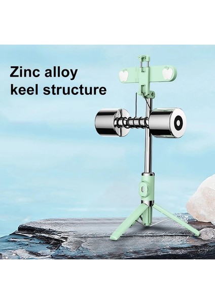 Dolgu Açık Sarı 360 Derece Çekim Selfie Çubuğu Telefon Tutucu Tripod Bluetooth Uzaktan Kumanda Kaymaz Çizilmez Anti-Damla (Yurt Dışından)