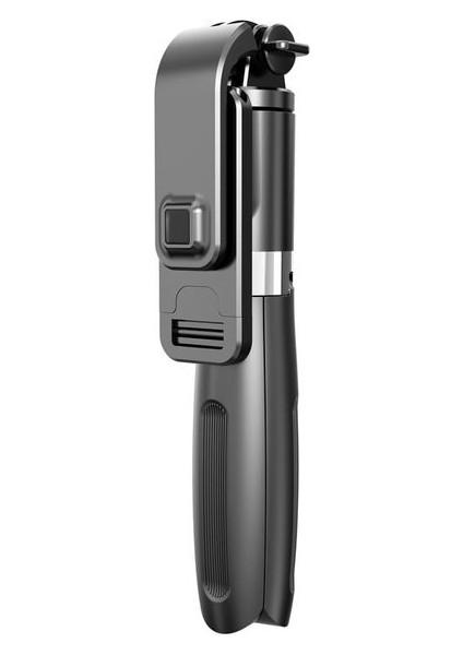 Siyah Taşınabilir 3 In 1 Selfie Çubuğu Kablosuz Cep Telefon Tripodu Uzaktan Kumanda L02 Selfie Çubuğu 360 Rotasyon Mini Seyahat Tripod (Yurt Dışından)