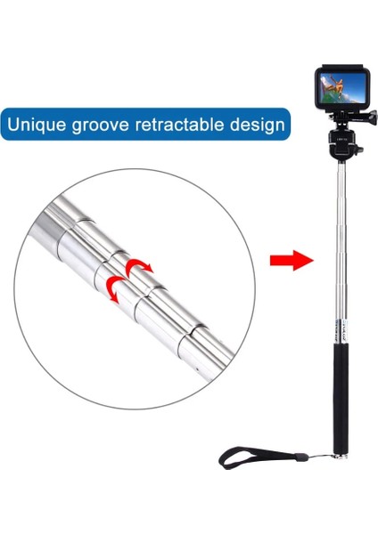 Metal Tripod Puluz Go Pro Aksesuarları Için Uzatılabilir El Selfie Sopa Monopod Dji Osmo Eylem/gopro Yenı Kahraman/hero6/5/5 Oturum/4/3/2 (Yurt Dışından)