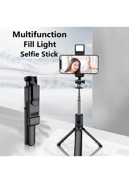 Işık ile Fangtuosı Kablosuz Bluetooth Selfie Çubuğu Tripod LED Dolgu Işığı ile Ayarlanabilir Monopod Selfie Stck 2022 Yeni (Yurt Dışından)