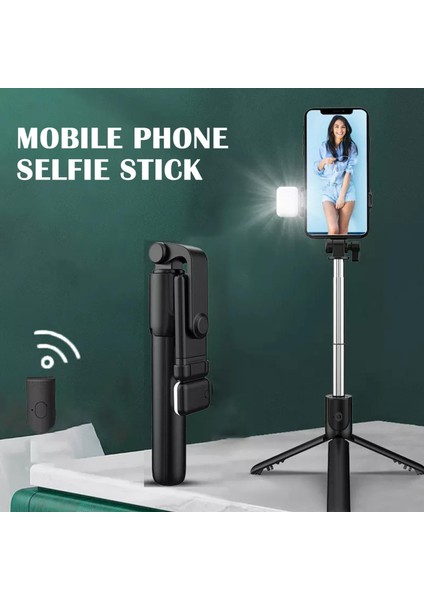 Bir Cep Telefonu Selfie Çubuğu Kablosuz Bluetooth 360 Dönen Tripod Çok Fonksiyonlu Stand Selfie Canlı Yayın Için Uygun (Yurt Dışından) fiyatları