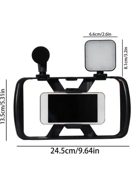 Çift Işıklar Selfie Çubuğu Tripod 4ın 1 Fotoğraf Tripod Standı Kiti El Kavrama Sabitleyici Mikrofonlu Telefon Tripod Tutucu Çift Dolgu Işığı (Yurt Dışından) modelleri