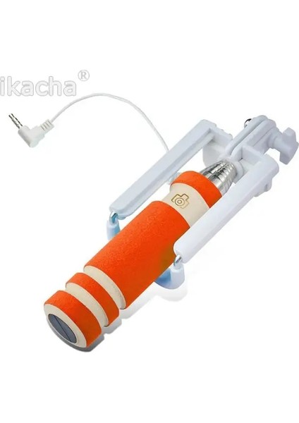 Turuncu Evrensel Mini Selfie Sopa Monopod Iphone Samsung Android Ios Için Dahili Deklanşör Tutucu Kablolu Selfie Akıllı Telefon Kamera (Yurt Dışından)