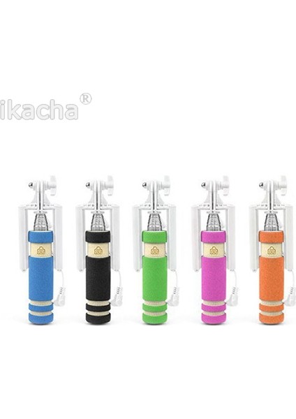 Turuncu Evrensel Mini Selfie Sopa Monopod Iphone Samsung Android Ios Için Dahili Deklanşör Tutucu Kablolu Selfie Akıllı Telefon Kamera (Yurt Dışından)