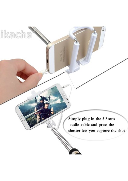 Turuncu Evrensel Mini Selfie Sopa Monopod Iphone Samsung Android Ios Için Dahili Deklanşör Tutucu Kablolu Selfie Akıllı Telefon Kamera (Yurt Dışından)