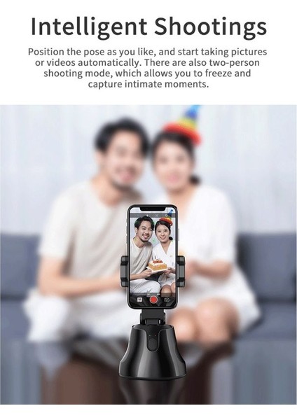 Siyah 360° Döndürme Otomatik Yüz Akıllı Kameralı Telefon Montaj Çekim Gimbal Selfie Sopa Tutucu Android Telefonlar Için Aksesuarlar (Yurt Dışından) fırsatları