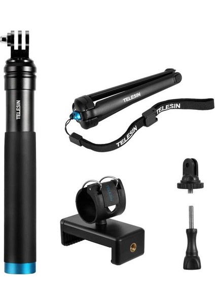 Paket Dahil Telesın Alüminyum Su Geçirmez Monopod Kutup Tripod Uzatılabilir Monopod Selfie Çubuk Monopod Için Xiaomi Yi 4 Gopro Hero 8 7 6 4 (Yurt Dışından)