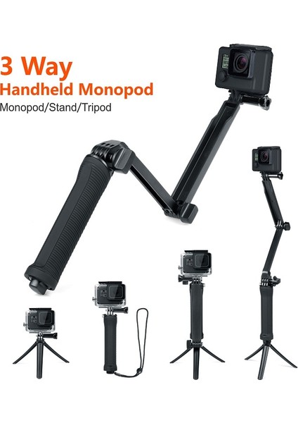 Tip 2 3 Yollu Kavrama Su Geçirmez Monopod Selfie Sopa Tripod Standı Gopro Hero 10 9 8 7 6 5 Yi 4K Sjcam Eken Djı Osmo Go Pro Aksesuarları (Yurt Dışından)