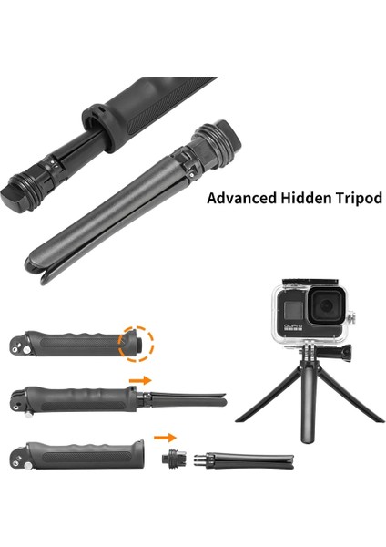 Tip 2 3 Yollu Kavrama Su Geçirmez Monopod Selfie Sopa Tripod Standı Gopro Hero 10 9 8 7 6 5 Yi 4K Sjcam Eken Djı Osmo Go Pro Aksesuarları (Yurt Dışından)
