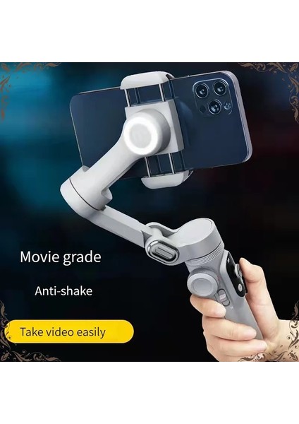 P1BLACK 1 Eksen Cep Telefonu Üç Eksenli Sabitleyici El Gimbal Video Çekim Video Anti-Sarsıntı Çok Fonksiyonlu Akıllı Selfie Çubuğu Tri (Yurt Dışından)