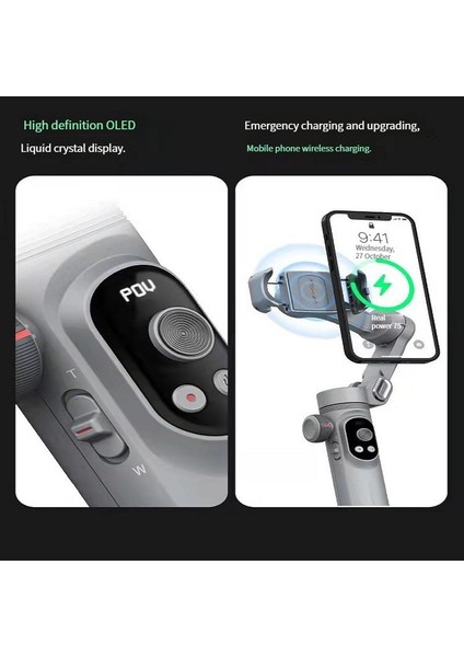 P1BLACK 1 Eksen Cep Telefonu Üç Eksenli Sabitleyici El Gimbal Video Çekim Video Anti-Sarsıntı Çok Fonksiyonlu Akıllı Selfie Çubuğu Tri (Yurt Dışından)
