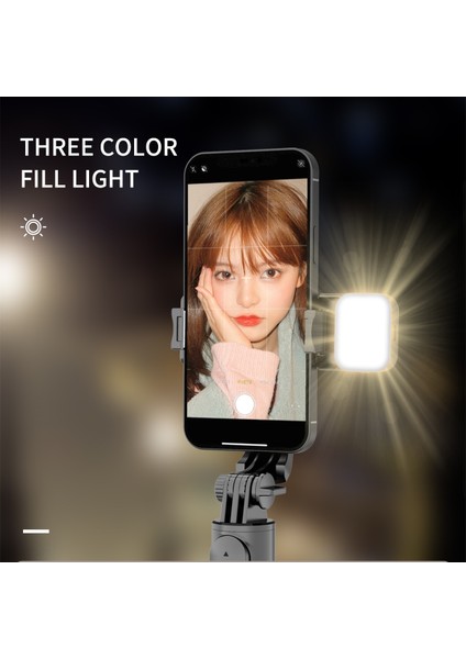 Tek Dolgu Işığı Mini Kablosuz Bluetooth Selfie Çubuğu Tripodu Dolgu Işığı Deklanşörlü Uzaktan, Mini Uzatılabilir 4'ü 1 Arada Selfie Çubuğu - 360° Dönüş (Yurt Dışından)