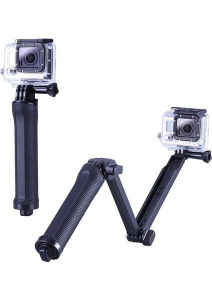 Siyah 3 Yollu Kavrama Su Geçirmez Monopod Selfie Sopa Tripod Standı Gopro Hero 7 6 5 4 Oturum Için Yi 4K Sjcam Eken Go Pro Aksesuarı (Yurt Dışından)