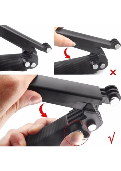 Siyah 3 Yollu Kavrama Su Geçirmez Monopod Selfie Sopa Tripod Standı Gopro Hero 7 6 5 4 Oturum Için Yi 4K Sjcam Eken Go Pro Aksesuarı (Yurt Dışından)