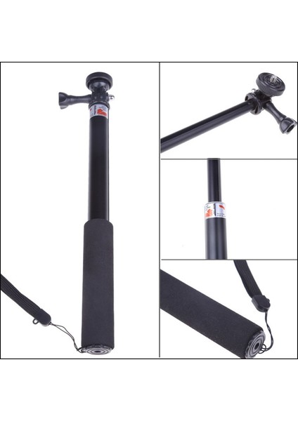 Siyah Aksiyon Kamera Uzatılabilir Kutup Selfie Sopa Zamanlayıcı Kolu GOPRO10 9 Djı Action 2 INSTA360 One Rs Için Alüminyum Alaşımlı Monopod (Yurt Dışından)