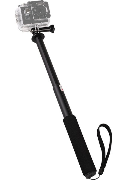 Siyah Aksiyon Kamera Uzatılabilir Kutup Selfie Sopa Zamanlayıcı Kolu GOPRO10 9 Djı Action 2 INSTA360 One Rs Için Alüminyum Alaşımlı Monopod (Yurt Dışından)