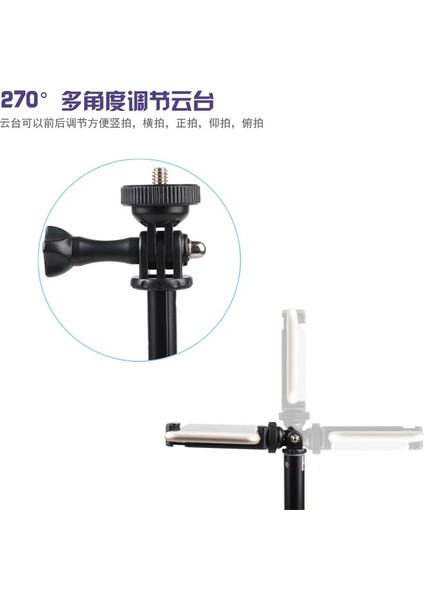 Siyah Aksiyon Kamera Uzatılabilir Kutup Selfie Sopa Zamanlayıcı Kolu GOPRO10 9 Djı Action 2 INSTA360 One Rs Için Alüminyum Alaşımlı Monopod (Yurt Dışından)