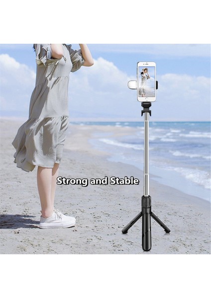 Dolgu Işığı ile 2023 LED Kontrol Işığını Kaldır Uzatılabilir Katlanabilir Monopod Tripod LED Işıklı Bluetooth Deklanşör Uzaktan Telefon Selfie Çubuğu Için (Yurt Dışından)