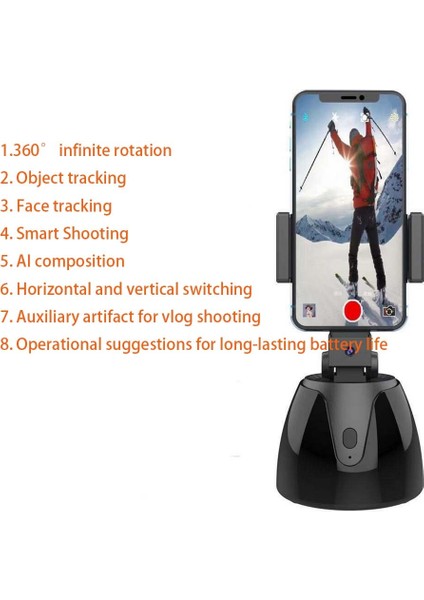 Uzaktan Kumanda Yok Otomatik Yüz Takibi Otomatik Akıllı Çekim 360° Selfie Çubuğu Akıllı Takip Gimbal Yapay Zeka Kompozisyonu Nesne Takip Robot Kamera (Yurt Dışından) fiyatları