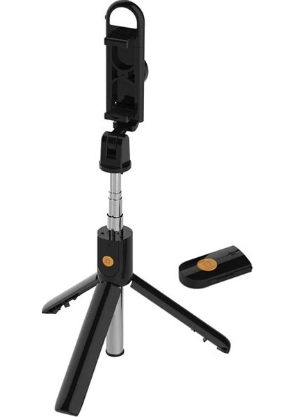 Siyah Yeni Selfie Çubuğu Tripod, Bluetooth Uzaktan Kumandalı ve Dolgu Işığı Taşınabilir Geri Çekilebilir Uzatma Standı (Yurt Dışından)
