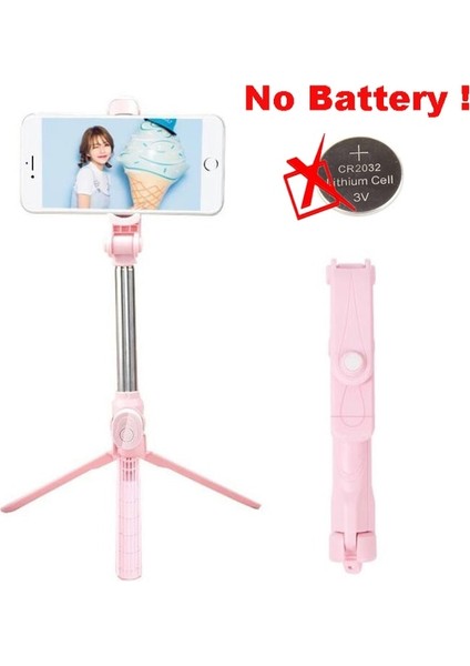 Pembe 360 Dönen Bluetooth Tripod Selfie Sopa iPhone Samsung Cep Telefonu Için Selfie Deklanşör Monopod Tripod Tutucu (Yurt Dışından)