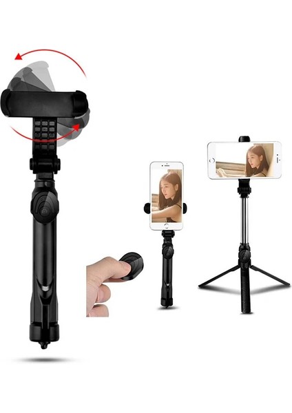Pembe 360 Dönen Bluetooth Tripod Selfie Sopa iPhone Samsung Cep Telefonu Için Selfie Deklanşör Monopod Tripod Tutucu (Yurt Dışından) indirimleri