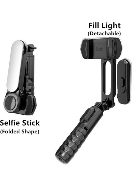 Huaweı Xiaomi IPhone 14 Cep Telefonu Akıllı Telefon Için Dolgu Işığı ile Yeni Bir Gimbal Sabitleyici Selfie Çubuğu Tripod Kablosuz Bluetooth (Yurt Dışından)