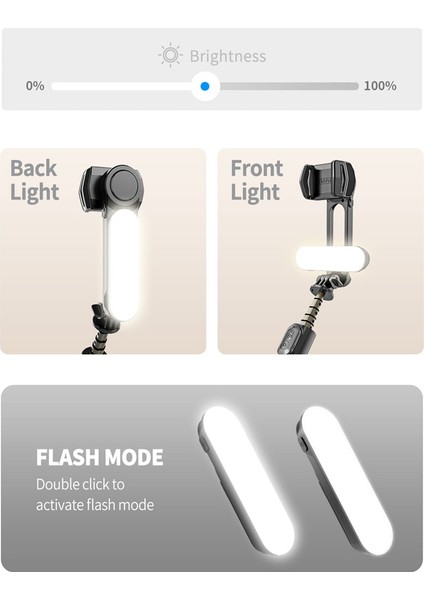 Huaweı Xiaomi IPhone 14 Cep Telefonu Akıllı Telefon Için Dolgu Işığı ile Yeni Bir Gimbal Sabitleyici Selfie Çubuğu Tripod Kablosuz Bluetooth (Yurt Dışından) fiyatları