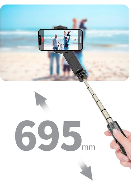 Huaweı Xiaomi IPhone 14 Cep Telefonu Akıllı Telefon Için Dolgu Işığı ile Yeni Bir Gimbal Sabitleyici Selfie Çubuğu Tripod Kablosuz Bluetooth (Yurt Dışından) fırsatları