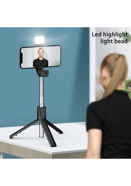 R1S Siyah Centechia Kablosuz Selfie Sopa Tripod Katlanabilir Braketi Xiaomi Redmi Huawei IPhone Akıllı Telefon Android Ios Tutucu (Yurt Dışından)