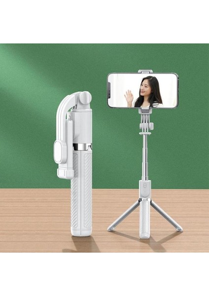 01IŞIKSIZ Kaygan Desen Cep Telefonu Selfie Çubuğu Blutooth Entegre Genişletilmiş Video Kamera Braketi Teleskopik Canlı 2-Gear Tripod (Yurt Dışından)