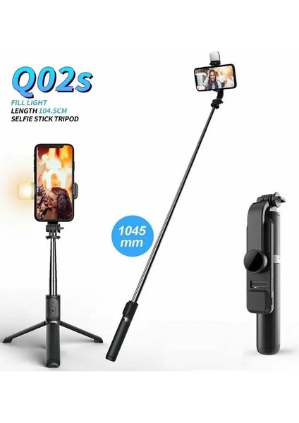 Q02 Beyaz Q02S Kablosuz Bt Selfie Sopa Katlanabilir Mini Tripod Ios Android Için Dolgu Işığı Deklanşör Uzaktan Kumanda ile (Yurt Dışından) fırsatları