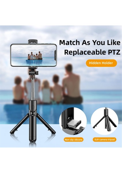 S03 Beyaz Işık Yok 3'ü 1 Arada Bluetooth Selfie Çubuğu Katlanabilir Mini Taşınabilir Genişletilebilir Tripod Monopod Kamera Için Dolgu Işığı Deklanşörlü Uzaktan Kumanda (Yurt Dışından) modelleri