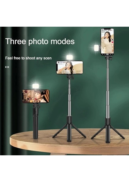 Işık Yok Beyaz Selfie Sopa Tripod Lamba LED Halka Işık Telefon Cep Cep Tutucu Standı Akıllı Telefon Monopod Bluetooth Teleskopik Selfy (Yurt Dışından) fırsatları