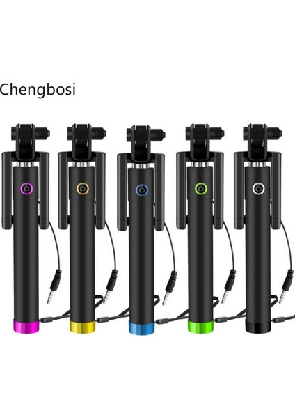 Yeşil Kablolu El Evrensel Monopod Uzatılabilir Selfie Sopa Zamanlayıcı Mini Taşınabilir IPhone Sumsung Xiaomi Akıllı Telefonlar Için (Yurt Dışından) modelleri