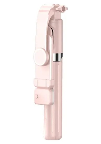 Pembe iPhone Cep Telefonu Kablosuz Dönen Dolgu Işığı Selfie Sopa Telefon Tutucu 360 Derece Döndür Bluetooth Selfie Sopa (Yurt Dışından)