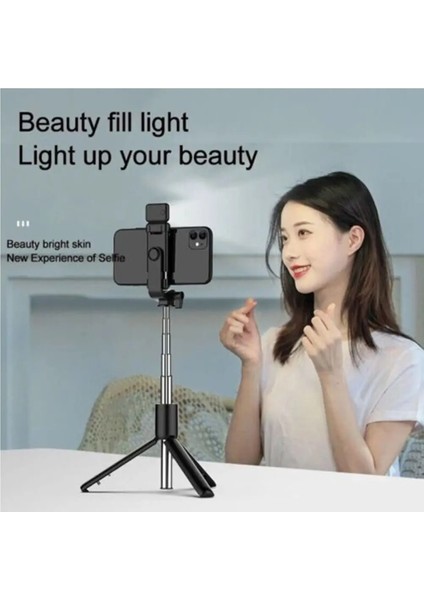 Pembe iPhone Cep Telefonu Kablosuz Dönen Dolgu Işığı Selfie Sopa Telefon Tutucu 360 Derece Döndür Bluetooth Selfie Sopa (Yurt Dışından) fırsatları