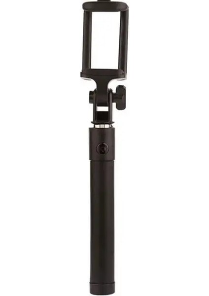 Siyah Selfie Çubuğu Kablosu Uzaktan Kumanda Otoportre Monopod Uzatılabilir Selfie El Çubukları (Yurt Dışından)