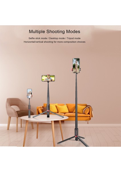 1-202-PINK-81CM 150CM/81CM Kablosuz Selfie Çubuğu Tripod Telefon Standı Tutucu Tripod Mobil Uzatılabilir Taşınabilir Alüminyum Alaşımlı Akıllı Telefon Için (Yurt Dışından) indirimleri