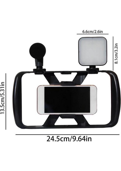 Tek Işık Selfie Çubuk Tripod 4 In 1 Fotoğraf Tripod Standı Seti Geri Çekilebilir Klip Tripod Standı Mikrofon ile Kadınlar Için Dolgu Işığı Seyahat Phot (Yurt Dışından)