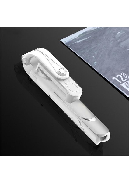 Beyaz Akıllı Telefon Selfie Çubuğu Bluetooth Uyumlu Kontrol Ayarlanabilir Yükseklik Ios Üstü Android 10.0 Için Tripod Uyumluluğu (Yurt Dışından)