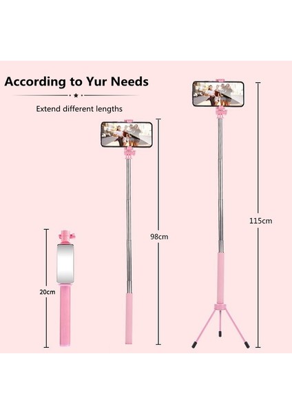Stil 01 Roreta Yenı Katlanabilir Kablosuz Selfie Çubuğu Tripod, Bluetooth Deklanşör ve Tripod Tüm Telefonlar Için Paslanmaz Çelik Monopod (Yurt Dışından)