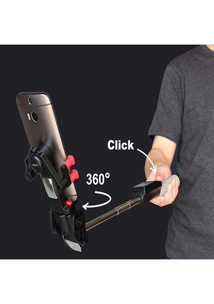 Siyah El Gimbal Akıllı Telefon Selfie Sopa Elektrikli 360 Derece Rotasyon Kablosuz Bluetooth Estabilizador Monopod Android Ios Için (Yurt Dışından)