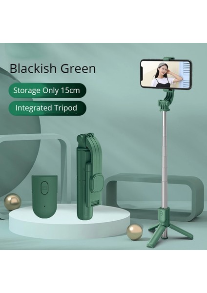 Yeşil Gimbal Akıllı Telefon Tripod Ayarlanabilir El Iphone Xiaomi Samsung Huawei Teleskopik Sopa Cep Telefon Tripodu Tutucu (Yurt Dışından) modelleri