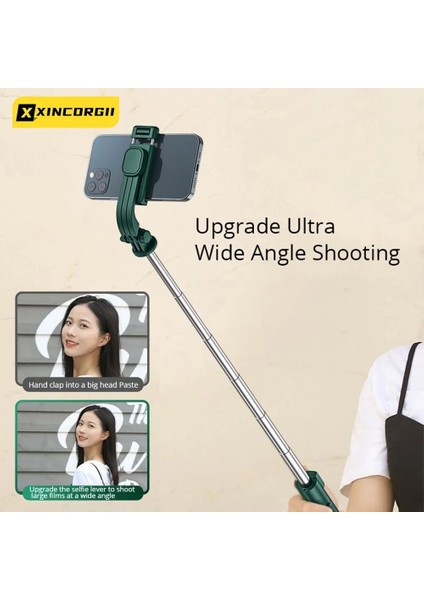 Yeşil Gimbal Akıllı Telefon Tripod Ayarlanabilir El Iphone Xiaomi Samsung Huawei Teleskopik Sopa Cep Telefon Tripodu Tutucu (Yurt Dışından) fırsatları