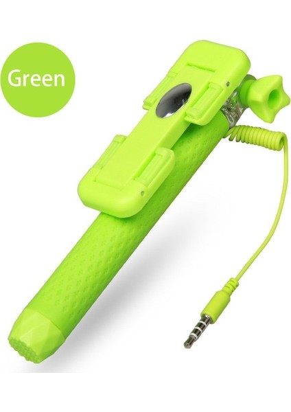 Yeşil Mini Kablolu Selfie Çubuğu Iphone 6 6s 6splus Samsung Xiaomi Android Telefonlar Gopro Hero Xiaoyi Sjcam Kameralar Için Uzatılabilir (Yurt Dışından)