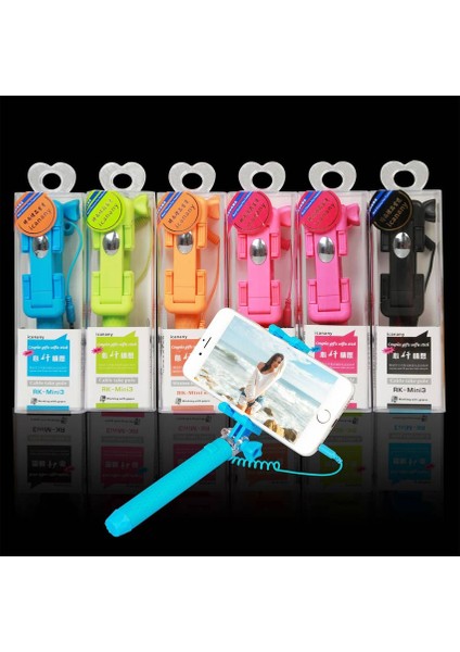 Yeşil Mini Kablolu Selfie Çubuğu Iphone 6 6s 6splus Samsung Xiaomi Android Telefonlar Gopro Hero Xiaoyi Sjcam Kameralar Için Uzatılabilir (Yurt Dışından) fiyatları