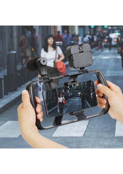 Tek Işık Selfie Çubuk Tripod 4 In 1 Fotoğraf Tripod Standı Seti Geri Çekilebilir Klip Tripod Mikrofon ile Standı Dolgu Işığı Kadın Seyahat Fotoğraf (Yurt Dışından)